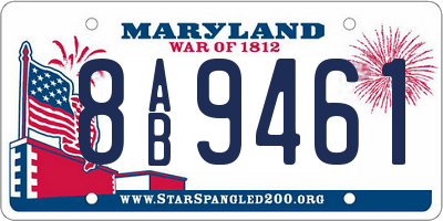 MD license plate 8AB9461