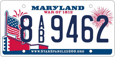 MD license plate 8AB9462