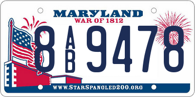 MD license plate 8AB9478