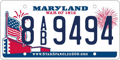 MD license plate 8AB9494