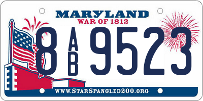 MD license plate 8AB9523