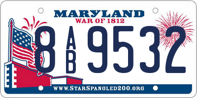 MD license plate 8AB9532