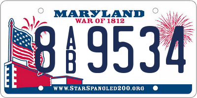 MD license plate 8AB9534