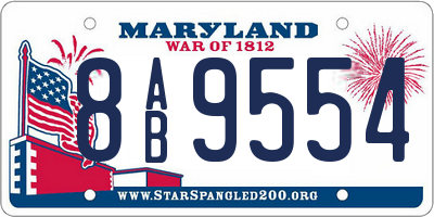 MD license plate 8AB9554
