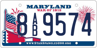 MD license plate 8AB9574