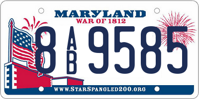 MD license plate 8AB9585