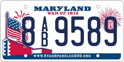 MD license plate 8AB9589