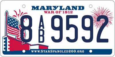 MD license plate 8AB9592