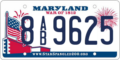 MD license plate 8AB9625