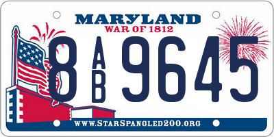 MD license plate 8AB9645