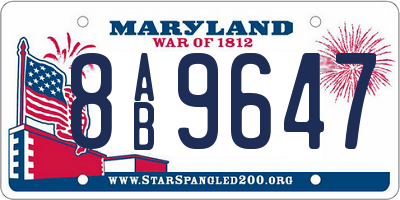 MD license plate 8AB9647
