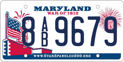 MD license plate 8AB9679