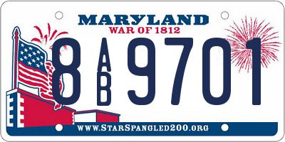 MD license plate 8AB9701