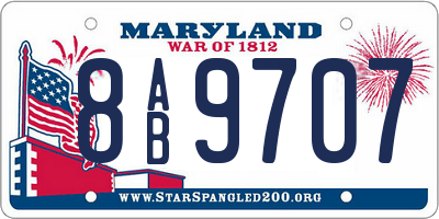 MD license plate 8AB9707