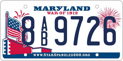 MD license plate 8AB9726