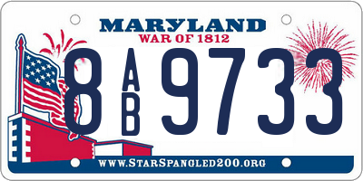 MD license plate 8AB9733
