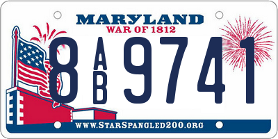 MD license plate 8AB9741