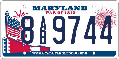 MD license plate 8AB9744