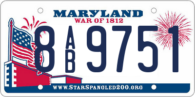 MD license plate 8AB9751
