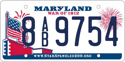 MD license plate 8AB9754