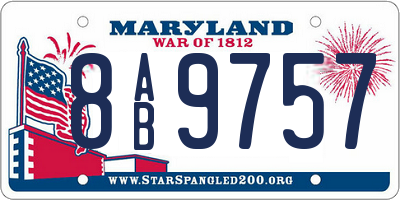 MD license plate 8AB9757