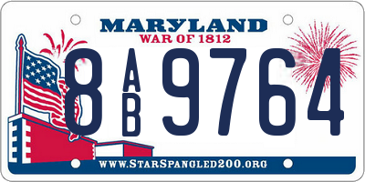 MD license plate 8AB9764