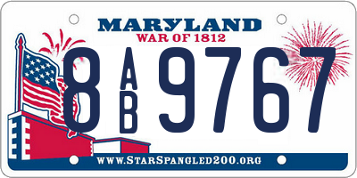 MD license plate 8AB9767