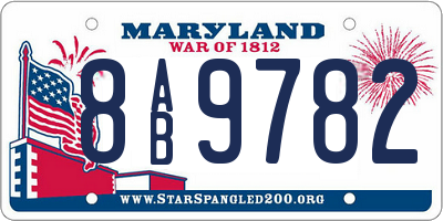 MD license plate 8AB9782