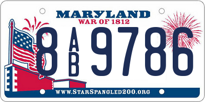 MD license plate 8AB9786