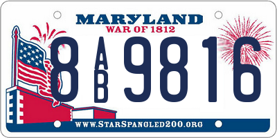 MD license plate 8AB9816