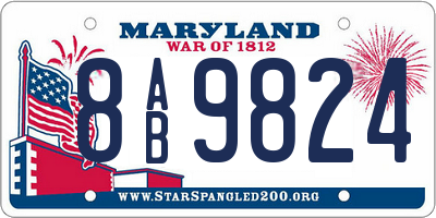 MD license plate 8AB9824