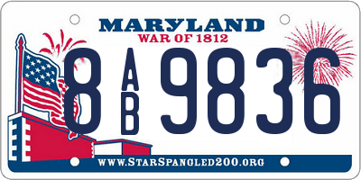 MD license plate 8AB9836