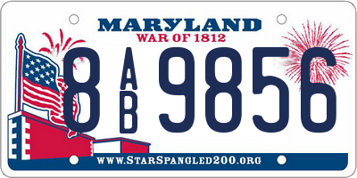 MD license plate 8AB9856