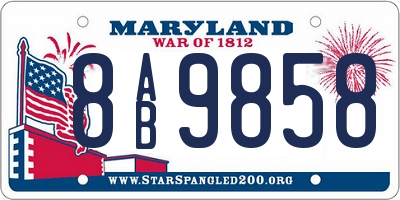 MD license plate 8AB9858