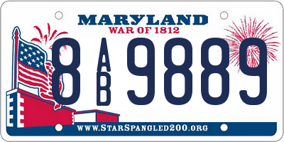 MD license plate 8AB9889