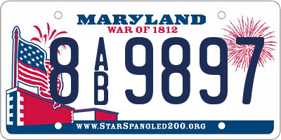 MD license plate 8AB9897