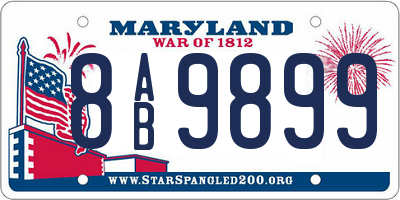 MD license plate 8AB9899