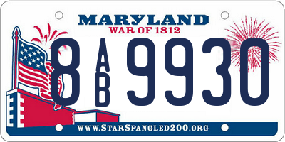 MD license plate 8AB9930