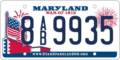 MD license plate 8AB9935
