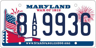 MD license plate 8AB9936