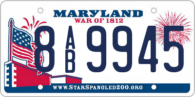 MD license plate 8AB9945