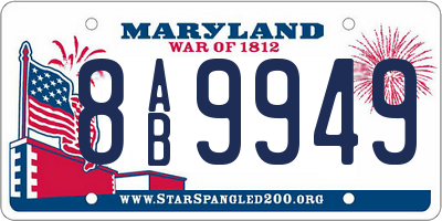MD license plate 8AB9949