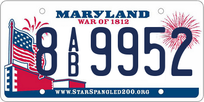 MD license plate 8AB9952