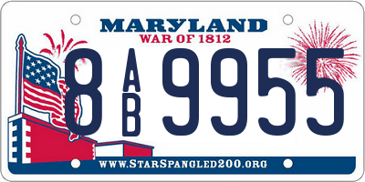 MD license plate 8AB9955