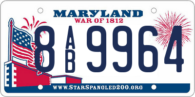 MD license plate 8AB9964