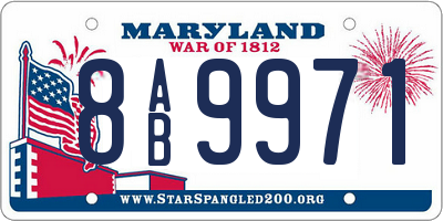 MD license plate 8AB9971