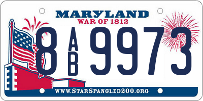 MD license plate 8AB9973
