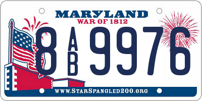 MD license plate 8AB9976