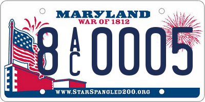 MD license plate 8AC0005