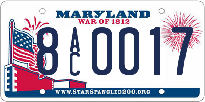 MD license plate 8AC0017